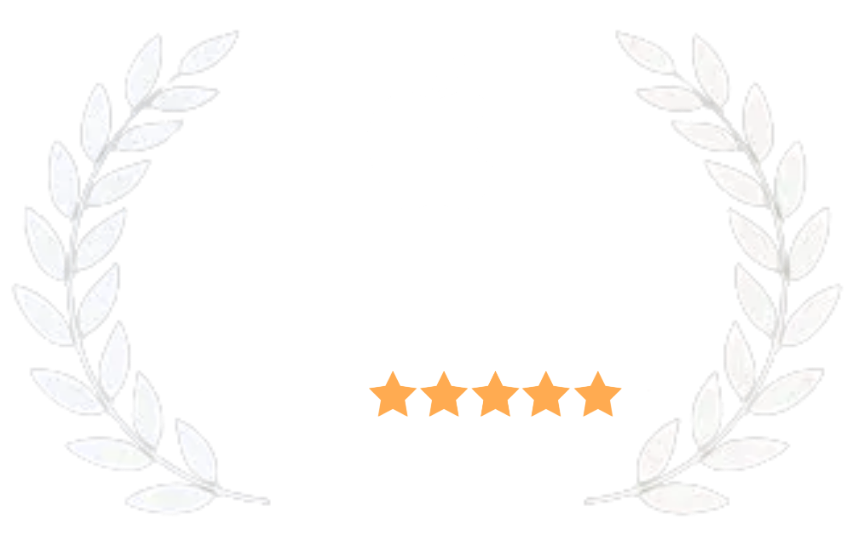 Five-star App Store rating badge